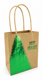 Mini Kraft Christmas Gift Bag with Foil Detail