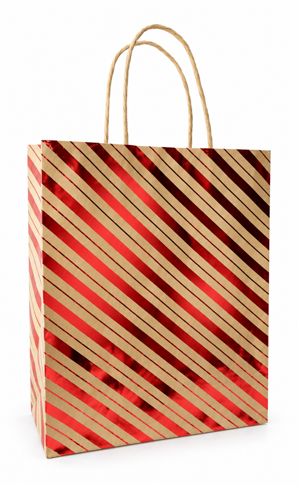 Large Kraft Christmas Gift Bag with Foil Detail
