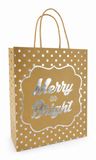 Large Kraft Christmas Gift Bag with Foil Detail