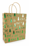 Large Kraft Christmas Gift Bag with Foil Detail