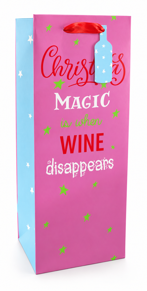 Christmas Slogan Bottle Gift Bag