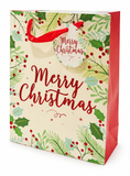Medium Christmas Foliage Gift Bag with Glitter Detail