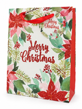Medium Christmas Foliage Gift Bag with Glitter Detail