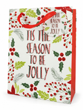 Medium Christmas Foliage Gift Bag with Glitter Detail