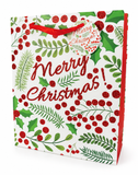 Large Christmas Foliage Gift Bag with Glitter Detail
