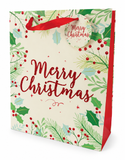 Large Christmas Foliage Gift Bag with Glitter Detail