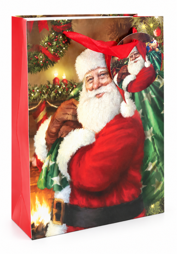 Medium Traditional Santa Christmas Gift Bag