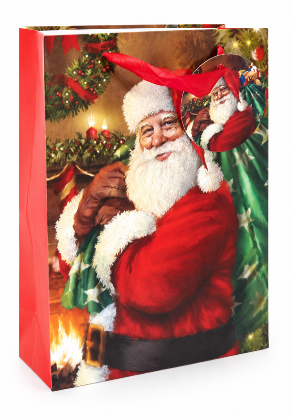 Large Traditional Santa Christmas Gift Bag
