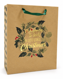 Christmas Gift Bag (Large) - Kraft Foil Wreath