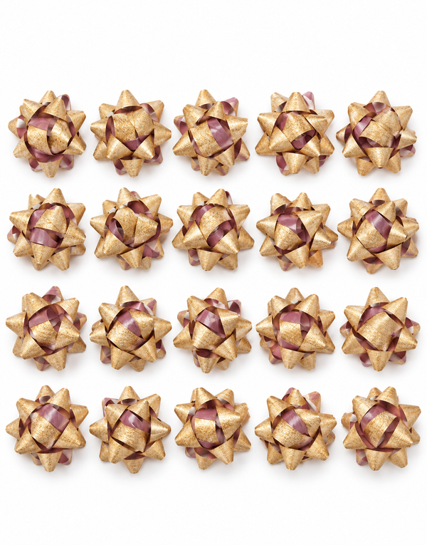 Rustic Gift Bows - 5 cm, 20 Pack