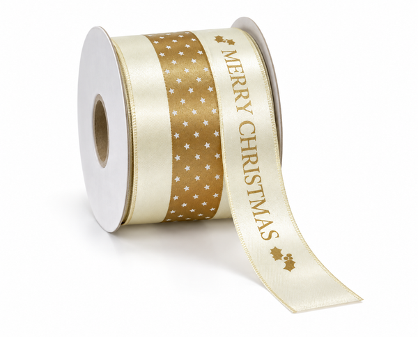Mixed Sateen Christmas Ribbon Spool - 1.5 m