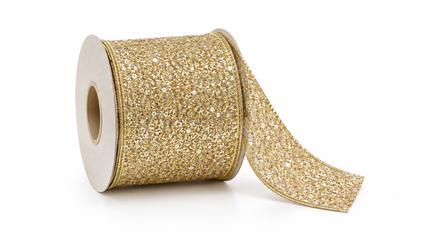 Natural and Gold Christmas Ribbon - 2.7 m