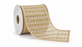 Natural and Gold Christmas Ribbon - 2.7 m