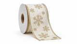 Natural and Gold Christmas Ribbon - 2.7 m