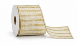 Natural and Gold Christmas Ribbon - 2.7 m