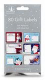 Christmas Foil Self-Adhesive Gift Labels – 80 Pack