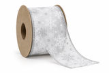 Silver Frost Christmas Ribbon - 63 mm x 2.7 m