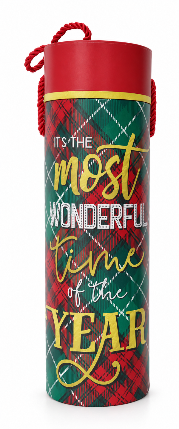 Christmas Wine Bottle Cylinder Gift Box