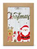 Foiled Santa Christmas Cards – 10 Pack – Santa and Reindeer