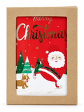 Foiled Santa Christmas Cards – 10 Pack – Skating Santa