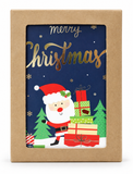 Foiled Santa Christmas Cards – 10 Pack – Santa with Gifts
