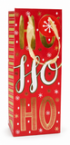 Christmas Gold Foil Bottle Gift Bag