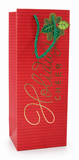 Christmas Gold Foil Bottle Gift Bag