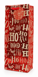 Kraft Christmas Bottle Gift Bag with Red Foil