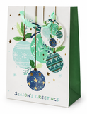 Medium Green and Blue Foil Christmas Gift Bag