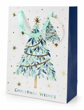 Medium Green and Blue Foil Christmas Gift Bag