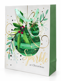 Medium Green and Blue Foil Christmas Gift Bag