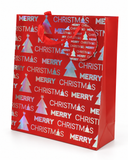 Medium Red and Silver Foil Christmas Gift Bag