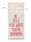 Christmas Canvas Bottle Gift Bag