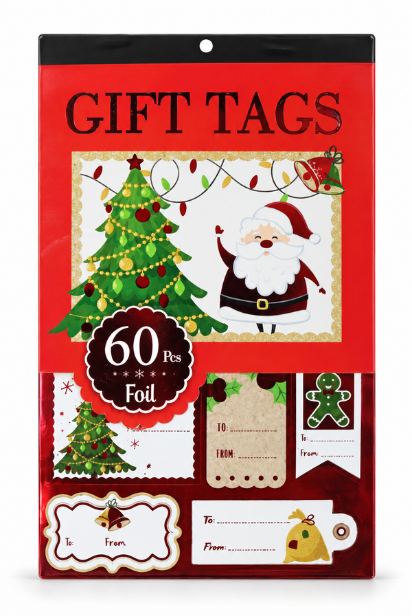 Christmas Foil Gift Tag Sticker Book