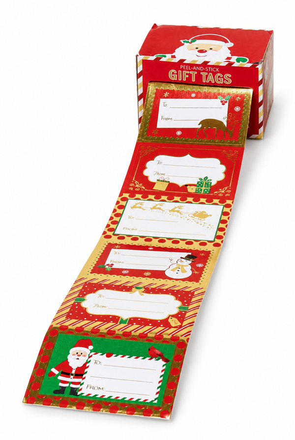 Christmas Gift Tag Sticker Roll – 36 Pieces