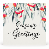 Botanical Foiled Christmas Cards – 10 Pack – Season's Greetings Gum Blossoms