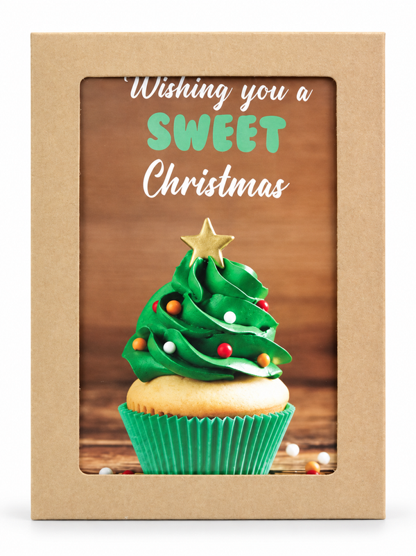 Festive Food Christmas Cards 17 × 12cm – 10 Pack – Christmas Cupcake