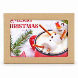 Festive Food Christmas Cards 17 × 12cm – 10 Pack – Marshmallow Snowman