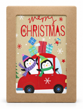 Cute Illustrated Christmas Cards – 10 Pack – Penguins in Car