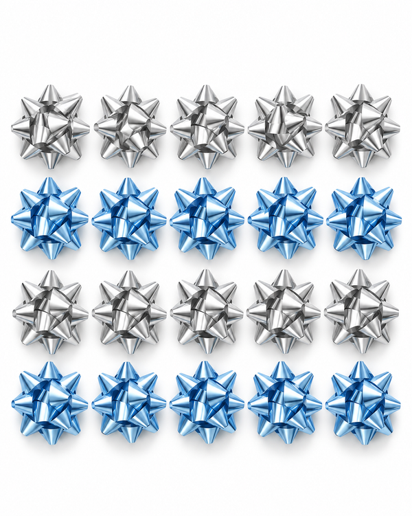 Metallic Gift Bows - 5 cm, 20 Pack
