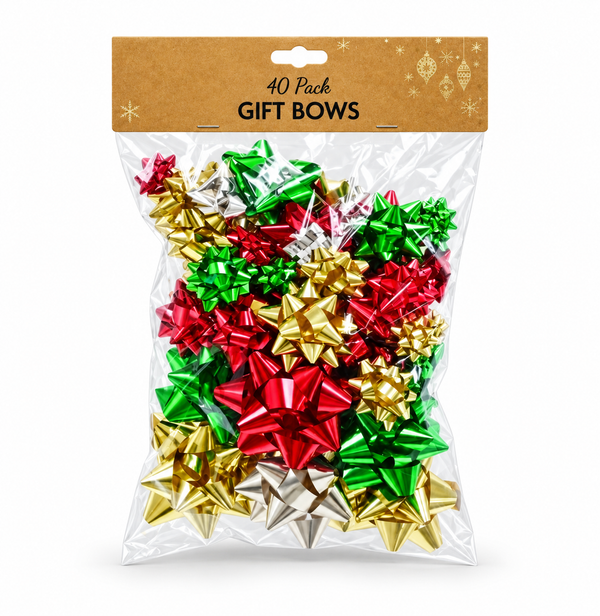 Christmas Gift Bow Mix - 40 Pack