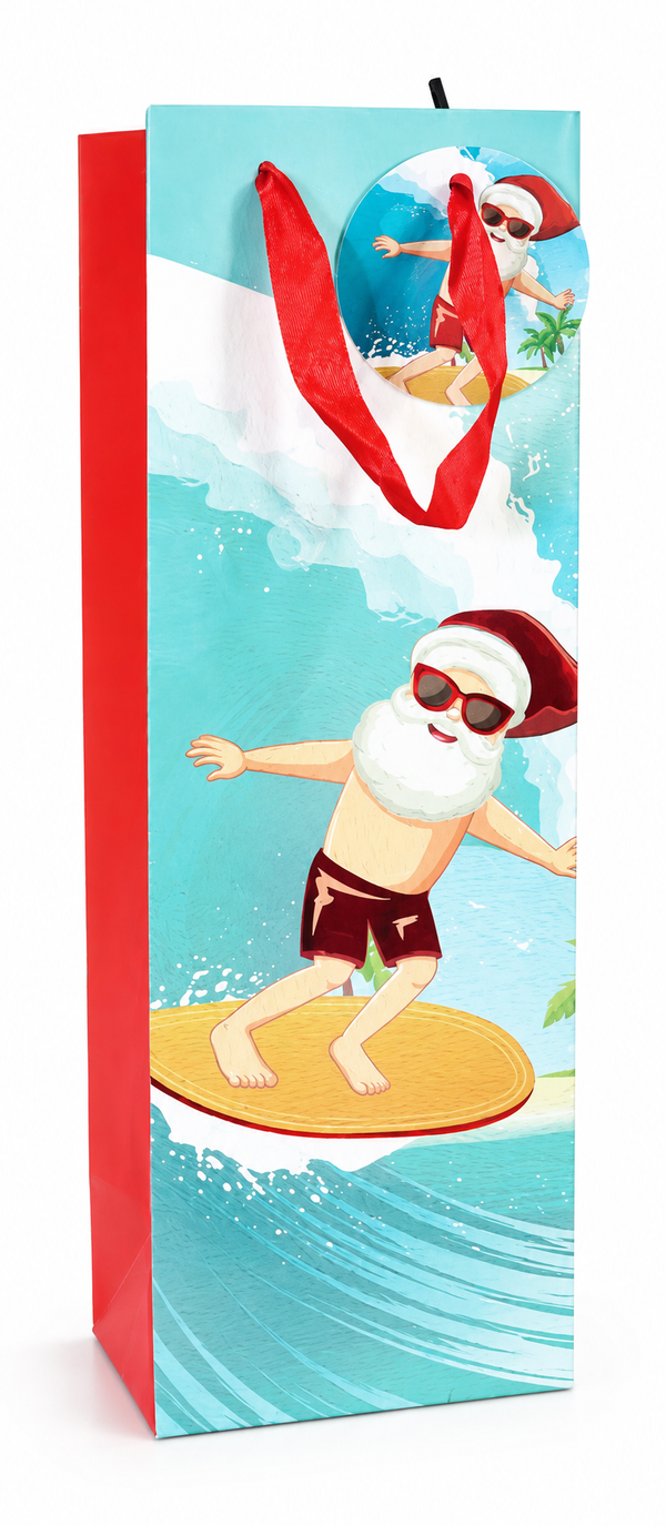 Summer Christmas Foil Bottle Gift Bag