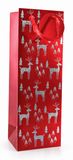 Metallic Reindeer Christmas Bottle Gift Bag