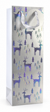 Metallic Reindeer Christmas Bottle Gift Bag
