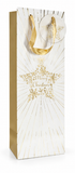 White and Foil Christmas Bottle Gift Bag