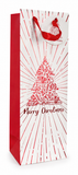 White and Foil Christmas Bottle Gift Bag