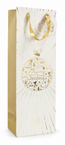 White and Foil Christmas Bottle Gift Bag