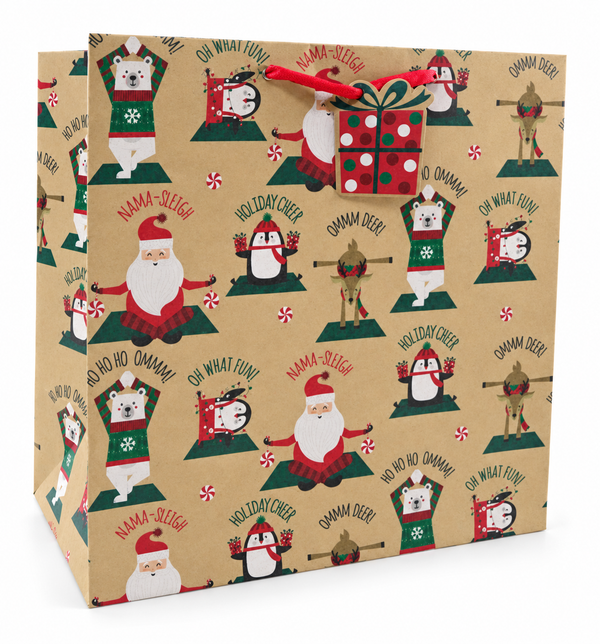Extra Large Kraft Yoga Christmas Gift Bag
