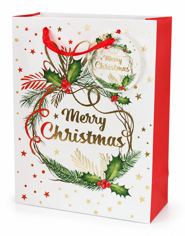Medium Luxury Foil Christmas Gift Bag