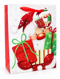 Medium Cute Santa Glitter Gift Bag